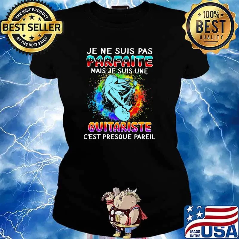 Je ne suis pas parfait mais je suis guitarite c'est presque pareil watercolor s Ladies tee