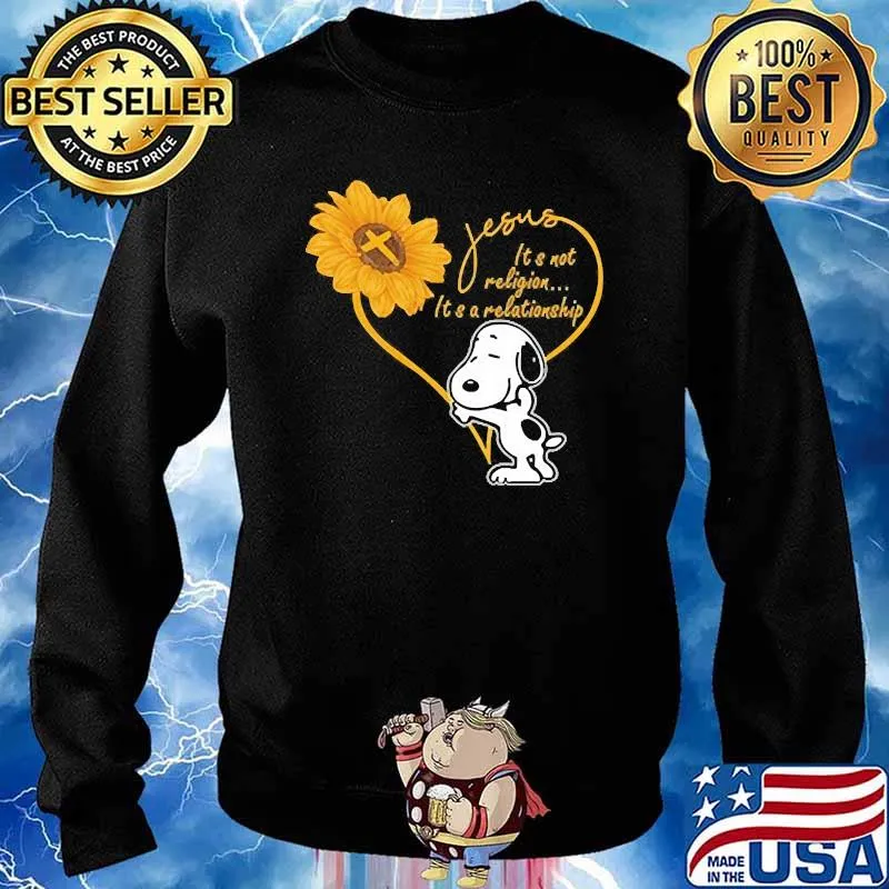 Jesus its not religion its a relationship snoopy sunflower s Sweater