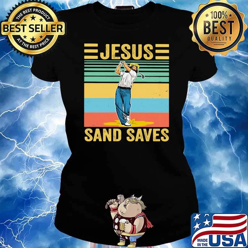 Jesus Sand Saves Golf Vintage Shirt Ladies tee