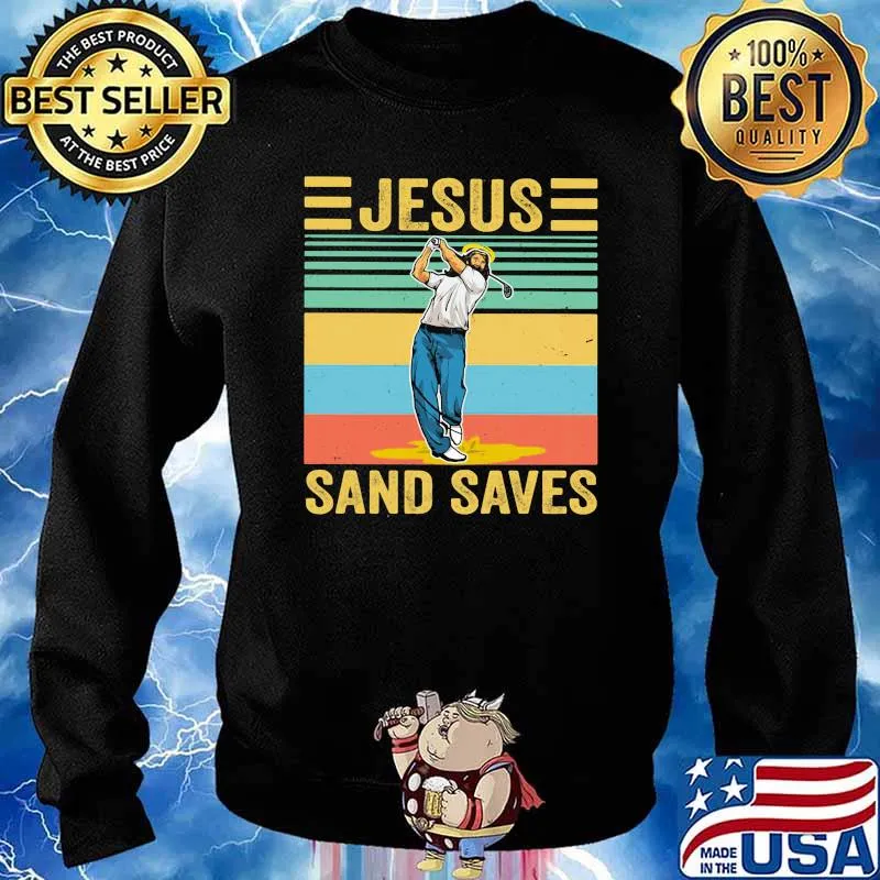 Jesus Sand Saves Golf Vintage Shirt Sweater