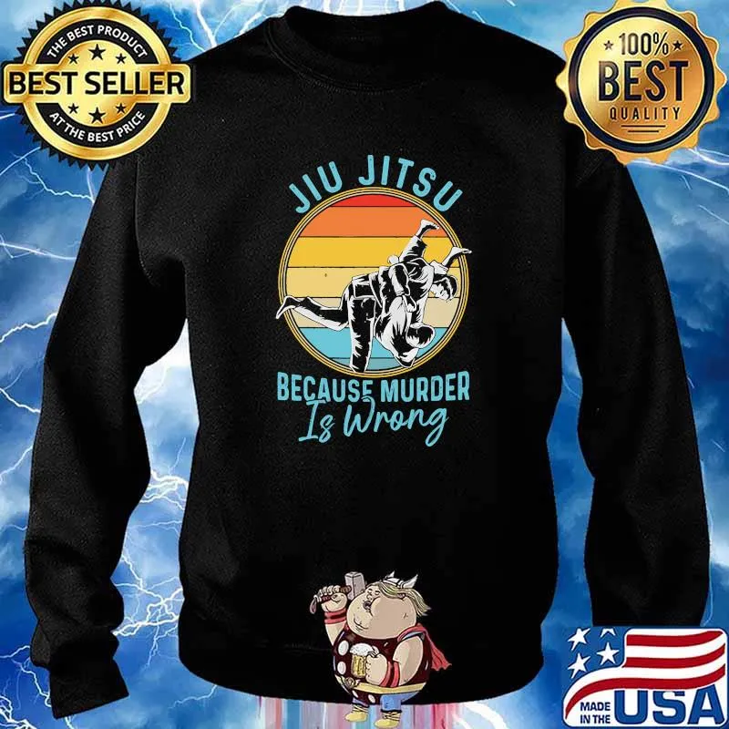 Jiu Jitsu because murder is wrong vintage s Sweater