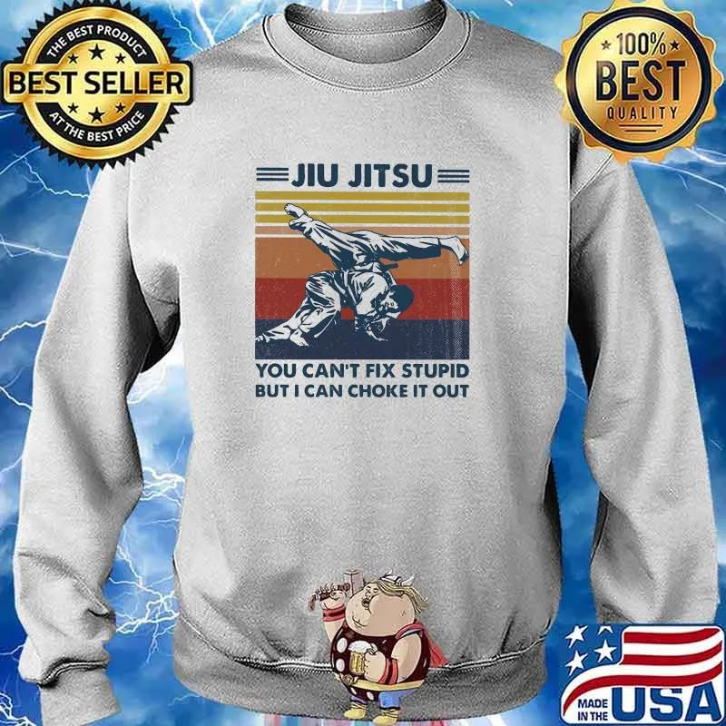 Jiu jitsu you cant fix stupid but i can choke it out vintage s Sweater