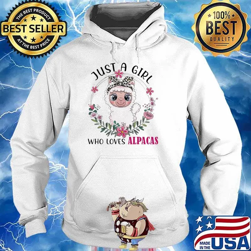 Just A Girl Who Love Alpacas Sheep Flower Shirt Hoodie