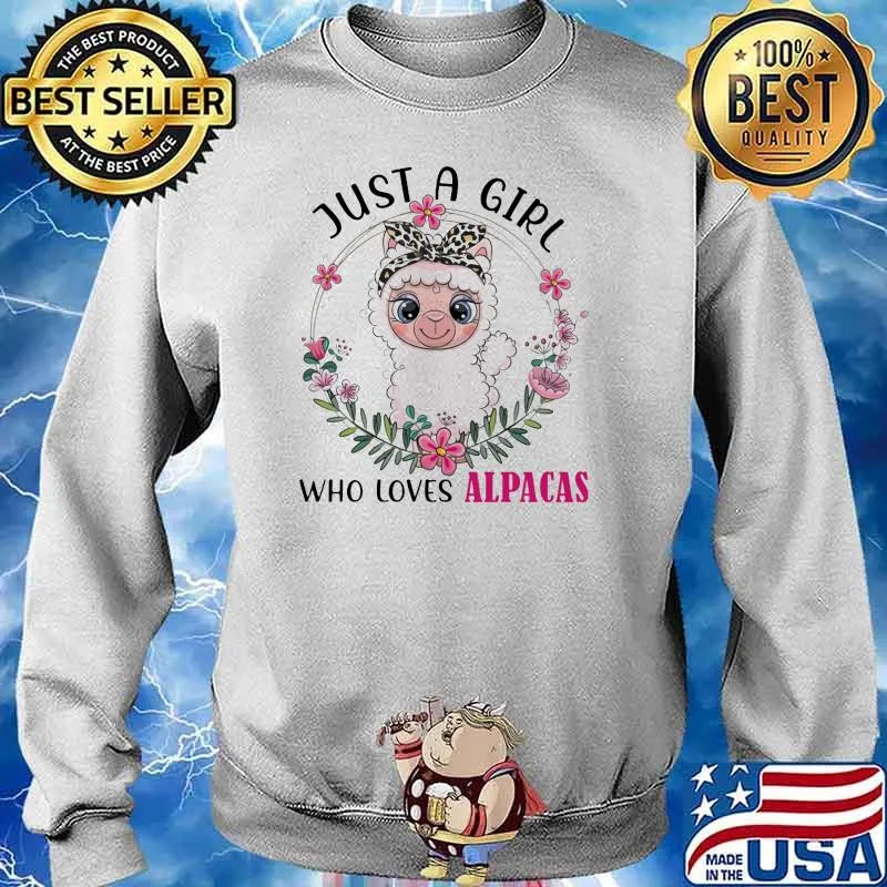 Just A Girl Who Love Alpacas Sheep Flower Shirt Sweater