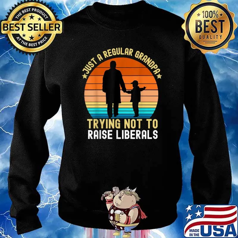 Just A Regular Grandpa Trying Not To Raise Liberals Pawpaw Vintage T-Shirt Sweater