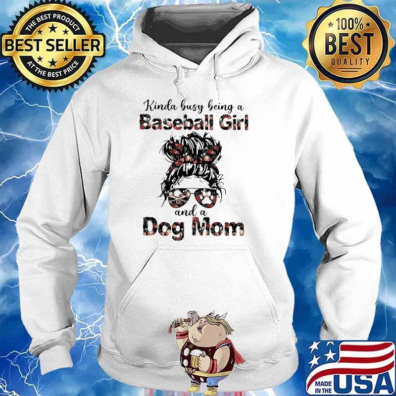 Kinda Busy Being A Baseball Girl And A Dog Mom Flower Shirt Hoodie