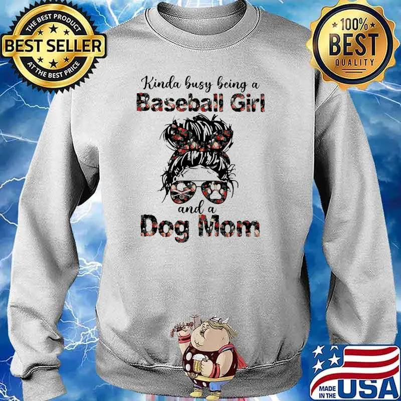 Kinda Busy Being A Baseball Girl And A Dog Mom Flower Shirt Sweater