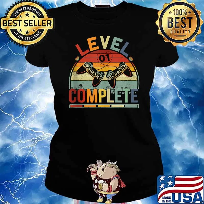 Level 1 Complete Video Gamer Couple 1st Anniversary Vintage T-Shirt Ladies tee
