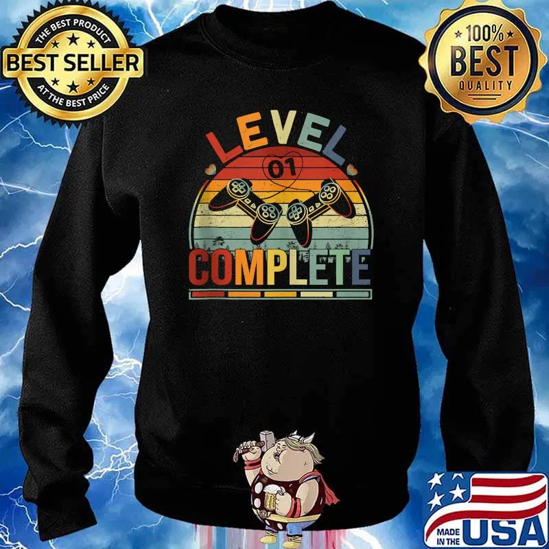 Level 1 Complete Video Gamer Couple 1st Anniversary Vintage T-Shirt Sweater