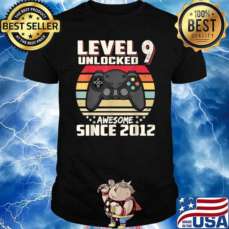Level 9 Unlocked Awesome 2012 Video Vintage T-Shirt