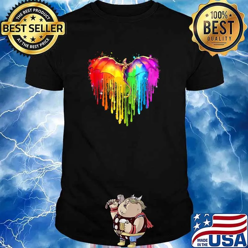 LGBT Dragon Rainbow Heart LGBT Pride Shirt