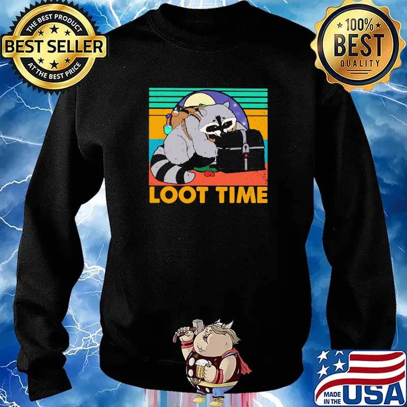 Loot Time Racoon Vintage Shirt Sweater
