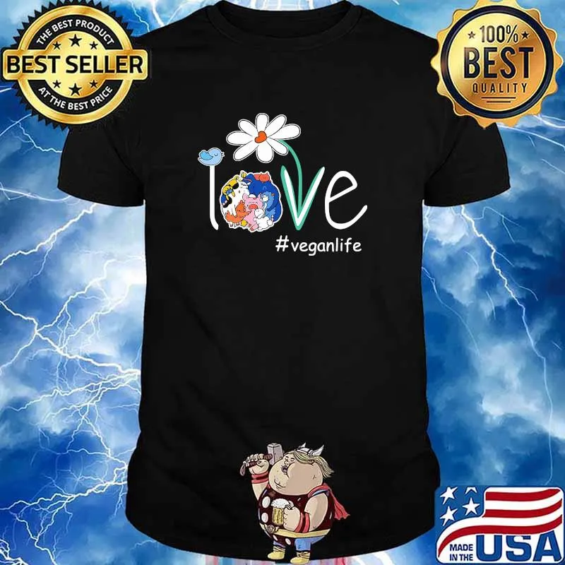 Love Veganlife animal flower shirt