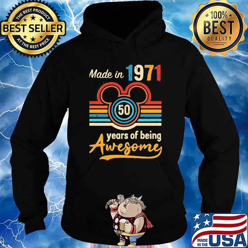 Made in 1971 50 years of being awesome disney vintage s Hoodie