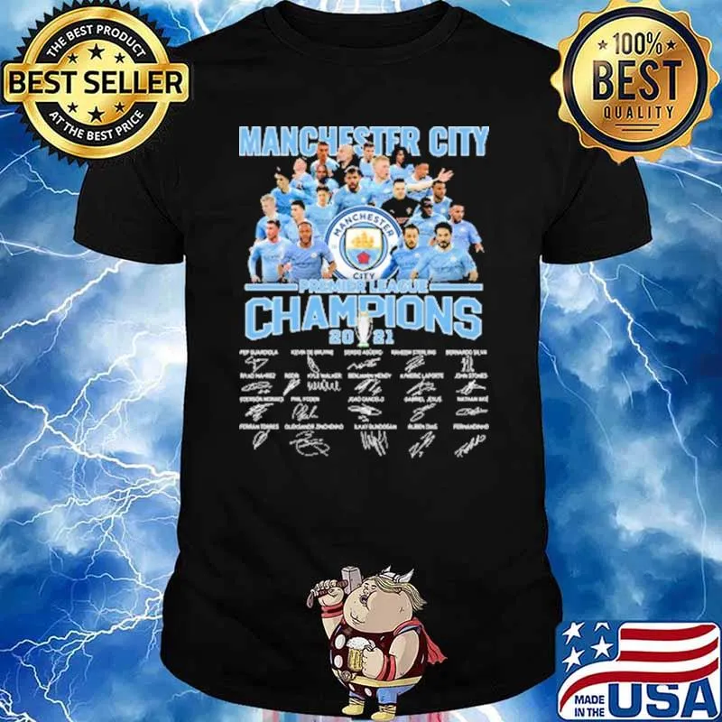 Manchester city champions 2021 signatures shirt