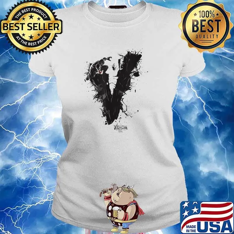 Marvel Venom Let There Be Carnage V Paint Splatter T-Shirt Ladies tee
