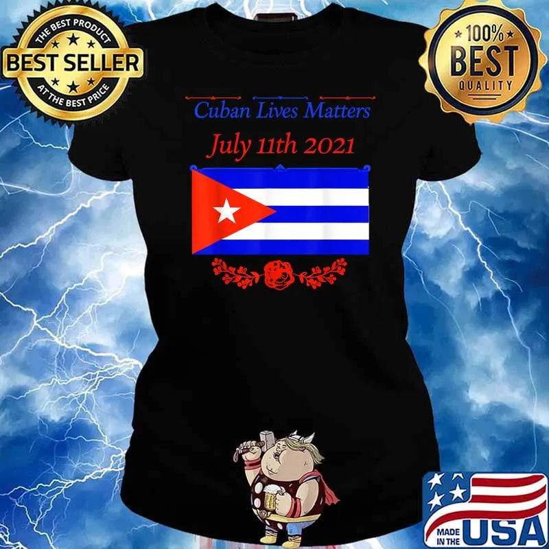 Mens Cuban Lives Matter July 11th 2021 T-Shirt Ladies tee
