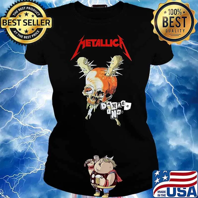 Metallicas Men's Damage Skull T-Shirt Ladies tee