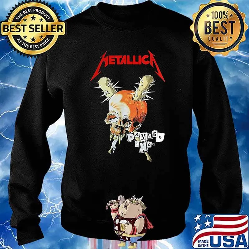 Metallicas Men's Damage Skull T-Shirt Sweater