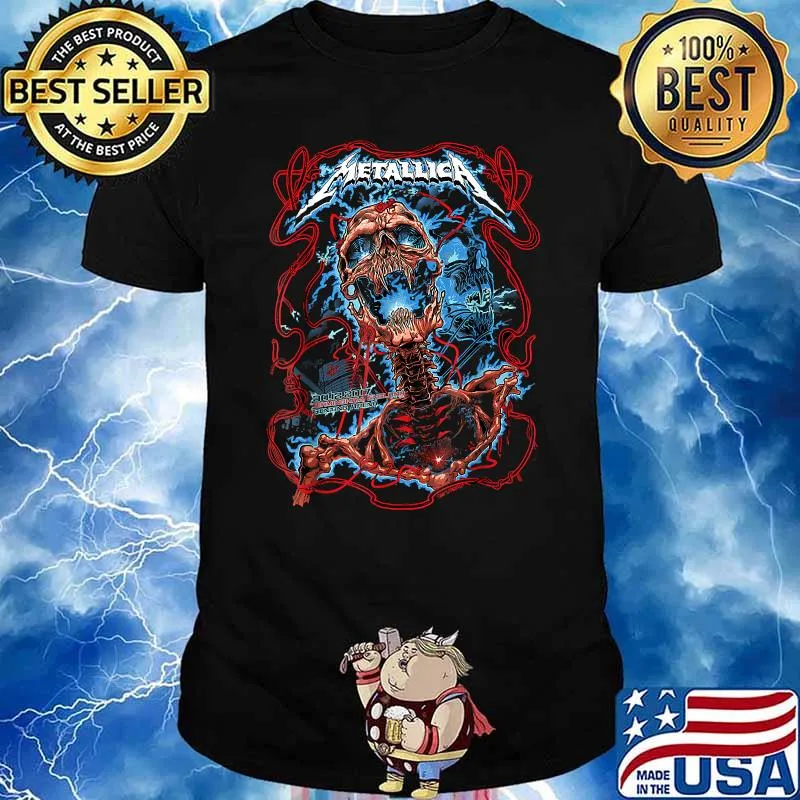 Metallicas Skull Lightning Blue T-Shirt