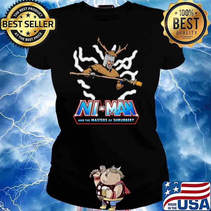 Mont Pyt Ni Man And The Master Of Shrubbery Shirt Ladies tee