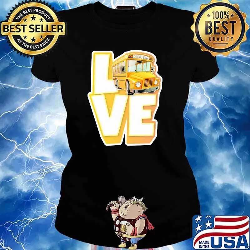 Official love school bus s Ladies tee