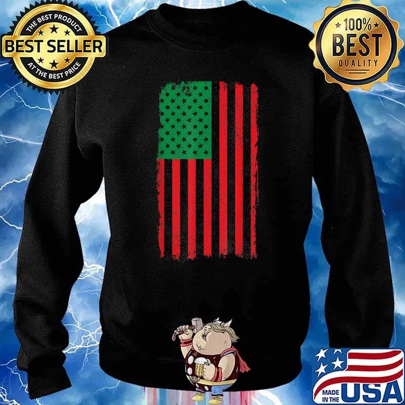 Pan African US American Flag Liberation T-Shirt Sweater