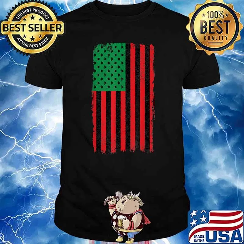 Pan African US American Flag Liberation T-Shirt
