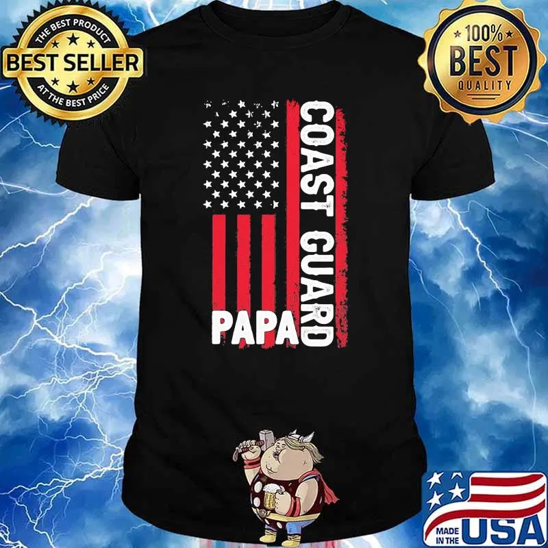 Papa coast cuard american flag shirt