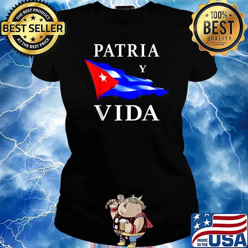 Patria y Vida Camiseta Para Cubanos Movimiento Cuba Flag T-Shirt Ladies tee