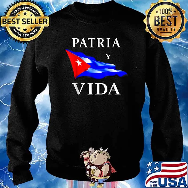 Patria y Vida Camiseta Para Cubanos Movimiento Cuba Flag T-Shirt Sweater