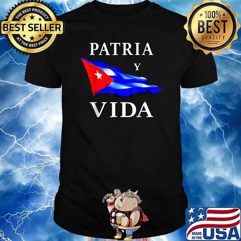 Patria y Vida Camiseta Para Cubanos Movimiento Cuba Flag T-Shirt