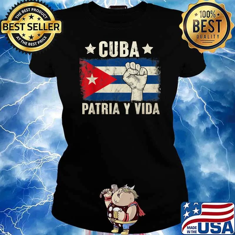 Patria-y-vida, Cuba Flag Shirt Ladies tee