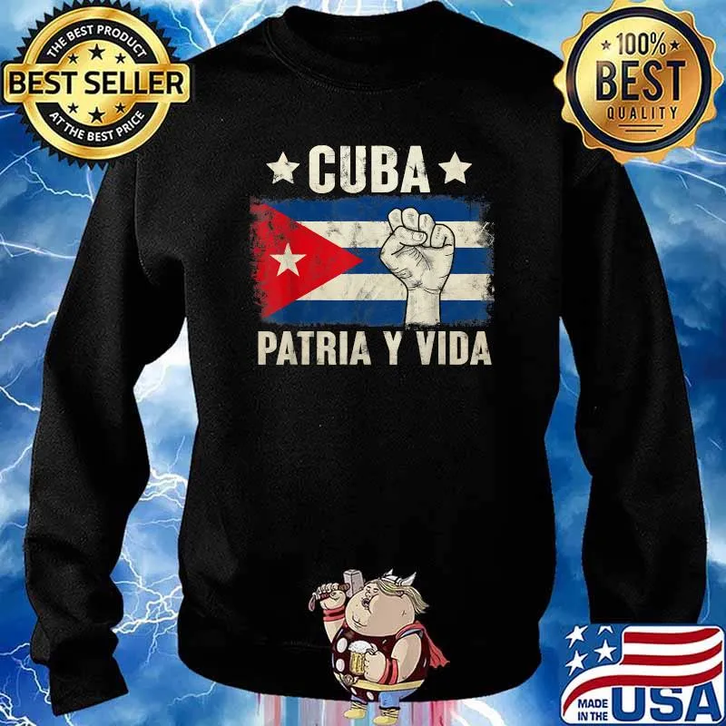 Patria-y-vida, Cuba Flag Shirt Sweater