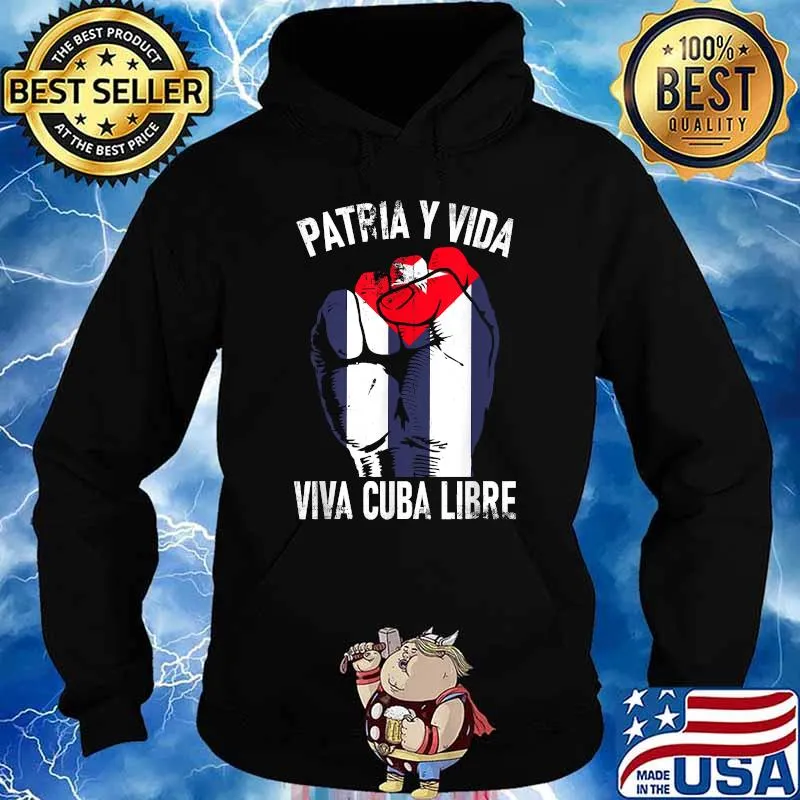 Patria Y Vida Viva Cuba Libre Cuba Flag Cuba Power Pride T-Shirt Hoodie