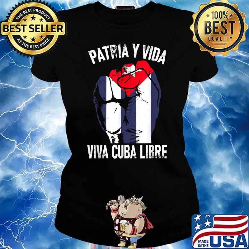 Patria Y Vida Viva Cuba Libre Cuba Flag Cuba Power Pride T-Shirt Ladies tee