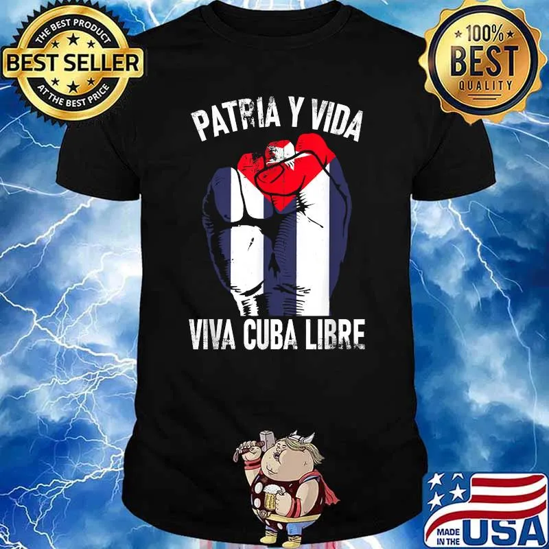 Patria Y Vida Viva Cuba Libre Cuba Flag Cuba Power Pride T-Shirt