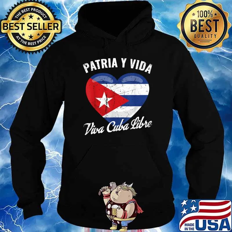 Patria Y Vida Viva Cuba Libre Cuba Flag Heart T-Shirt Hoodie