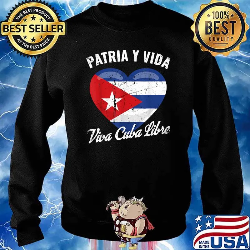 Patria Y Vida Viva Cuba Libre Cuba Flag Heart T-Shirt Sweater