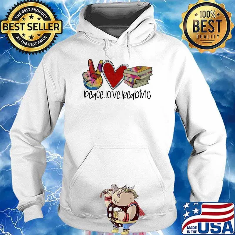 Peace Love Reading Watercolor Shirt Hoodie