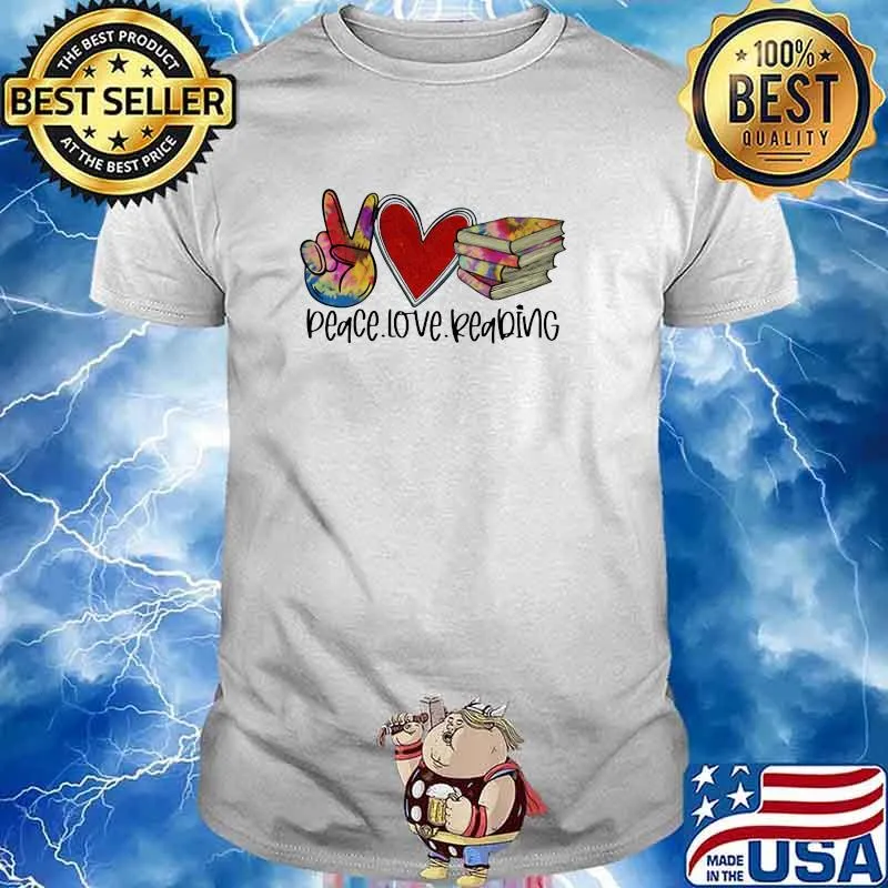 Peace Love Reading Watercolor Shirt
