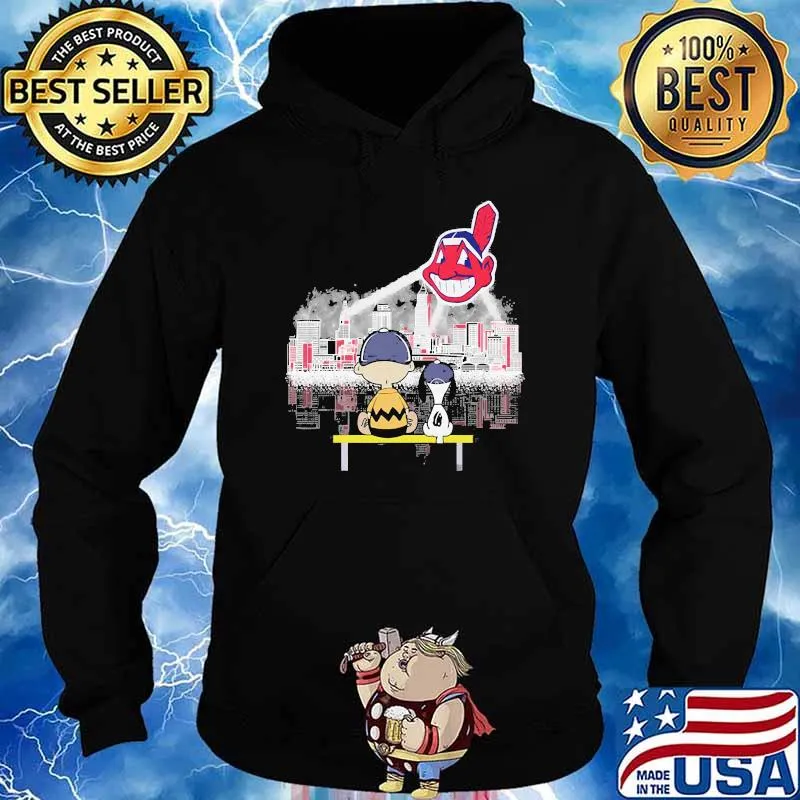 Peanuts charlie and snoopy watch city indians logo s Hoodie