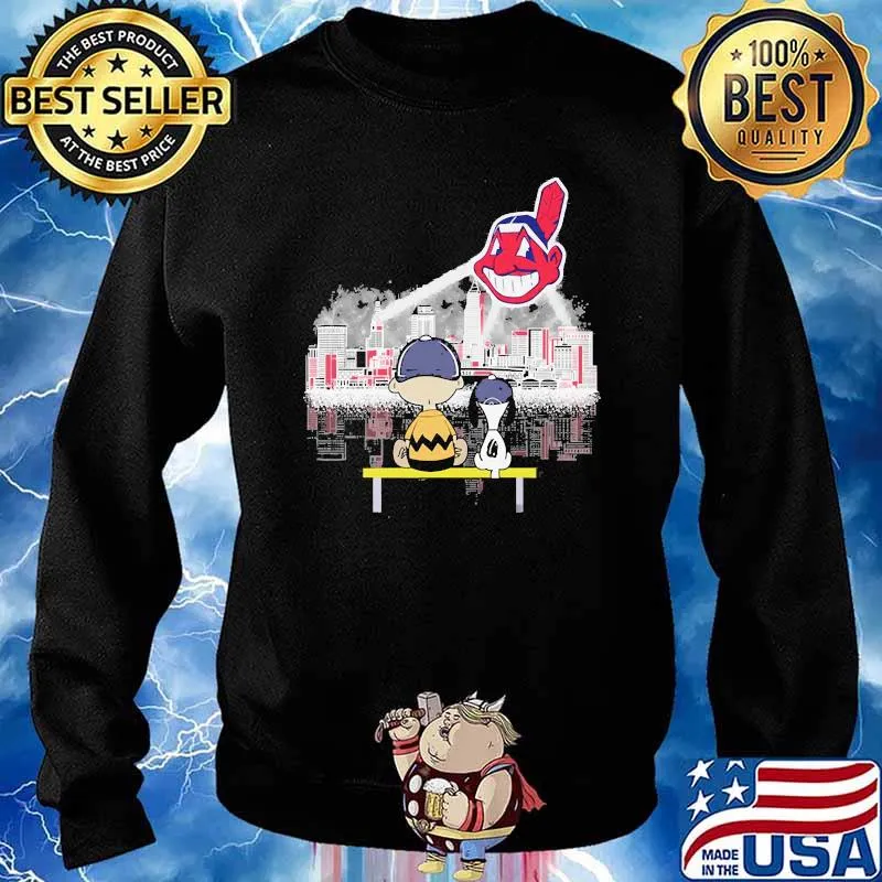 Peanuts charlie and snoopy watch city indians logo s Sweater
