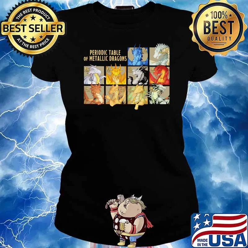 Periodic table of metallic dragons Ladies tee