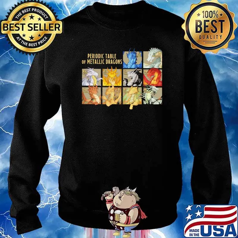 Periodic table of metallic dragons Sweater