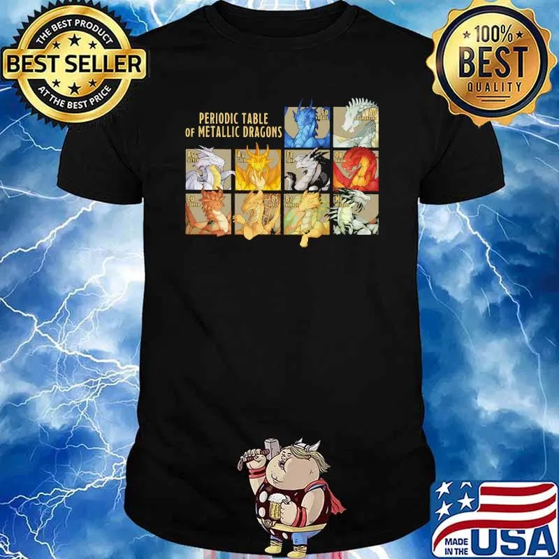Periodic table of metallic dragons shirt