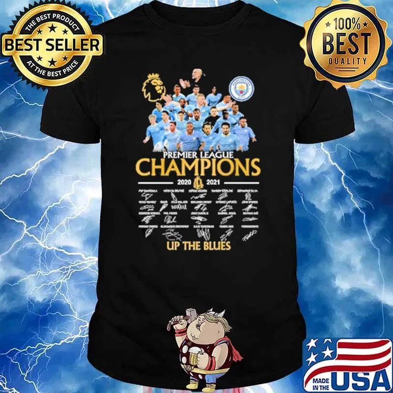 Premier league champions 2021 up the blues signatures shirt