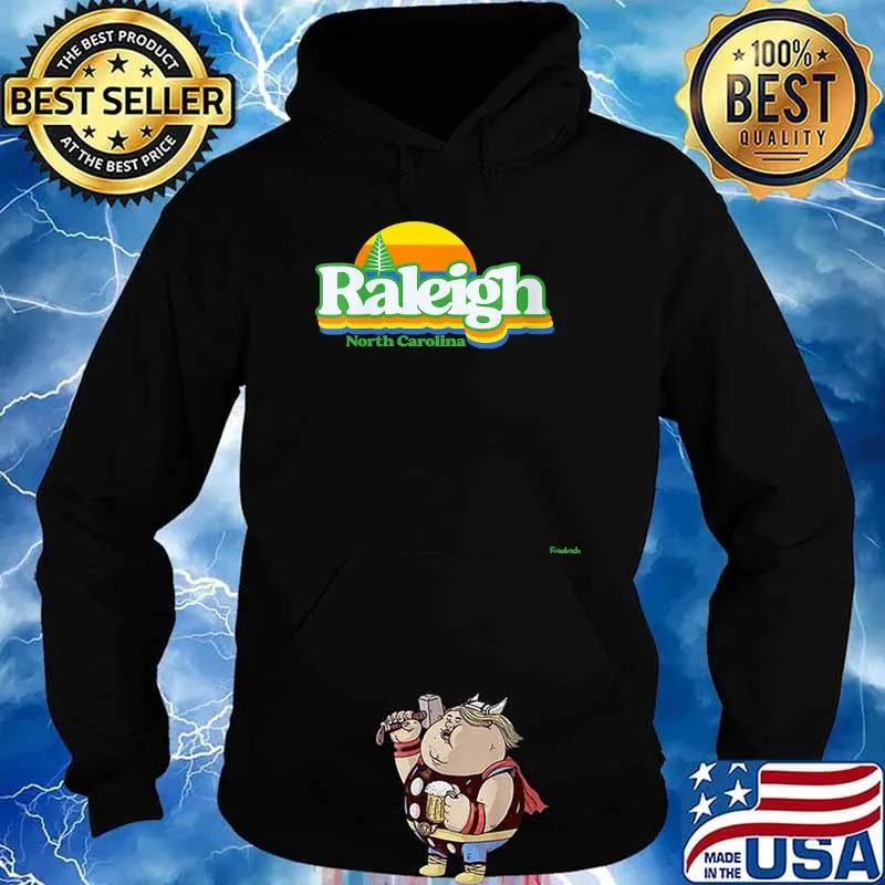 Raleigh North Carolina Sunset Retro Shirt Hoodie