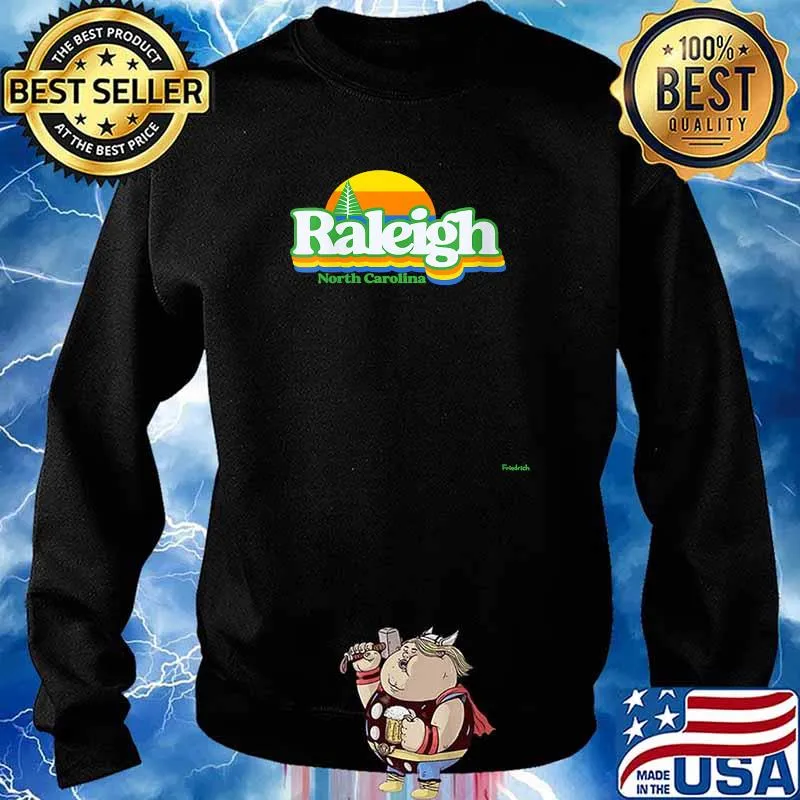 Raleigh North Carolina Sunset Retro Shirt Sweater
