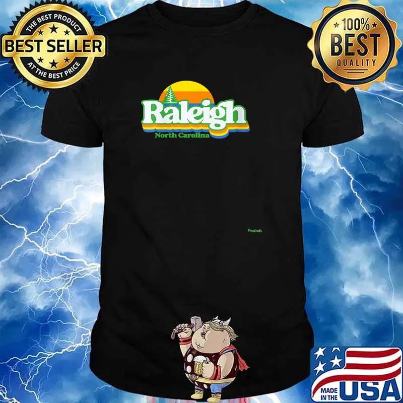 Raleigh North Carolina Sunset Retro Shirt